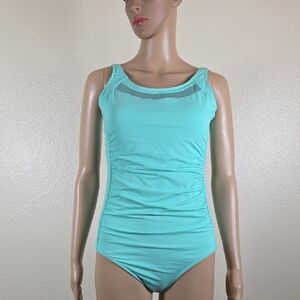 Tempt Me Turquoise Mesh 1 Piece Swimsuit